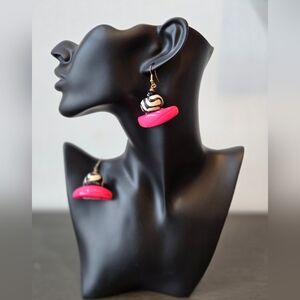 Pink and Silver Women's Earrings